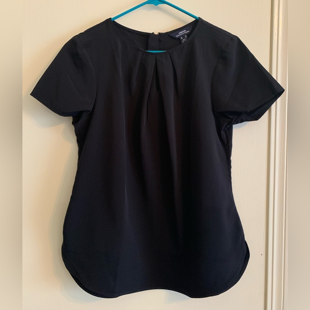 Lands’ End Women Short Sleeve Keyhole Soft Blouse